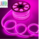 Светодиодный гибкий неон 220V, LED NEON - 15x8мм, цвет свечения - розовый